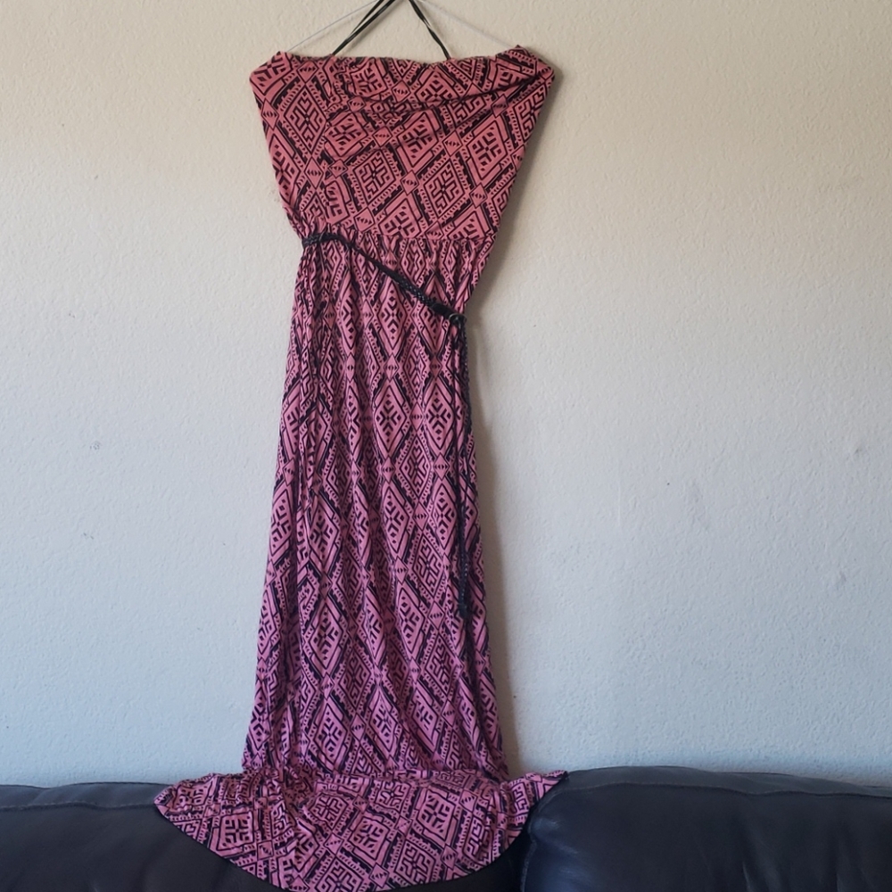 FOREVER21 Strapless Long Pink Dress Size M